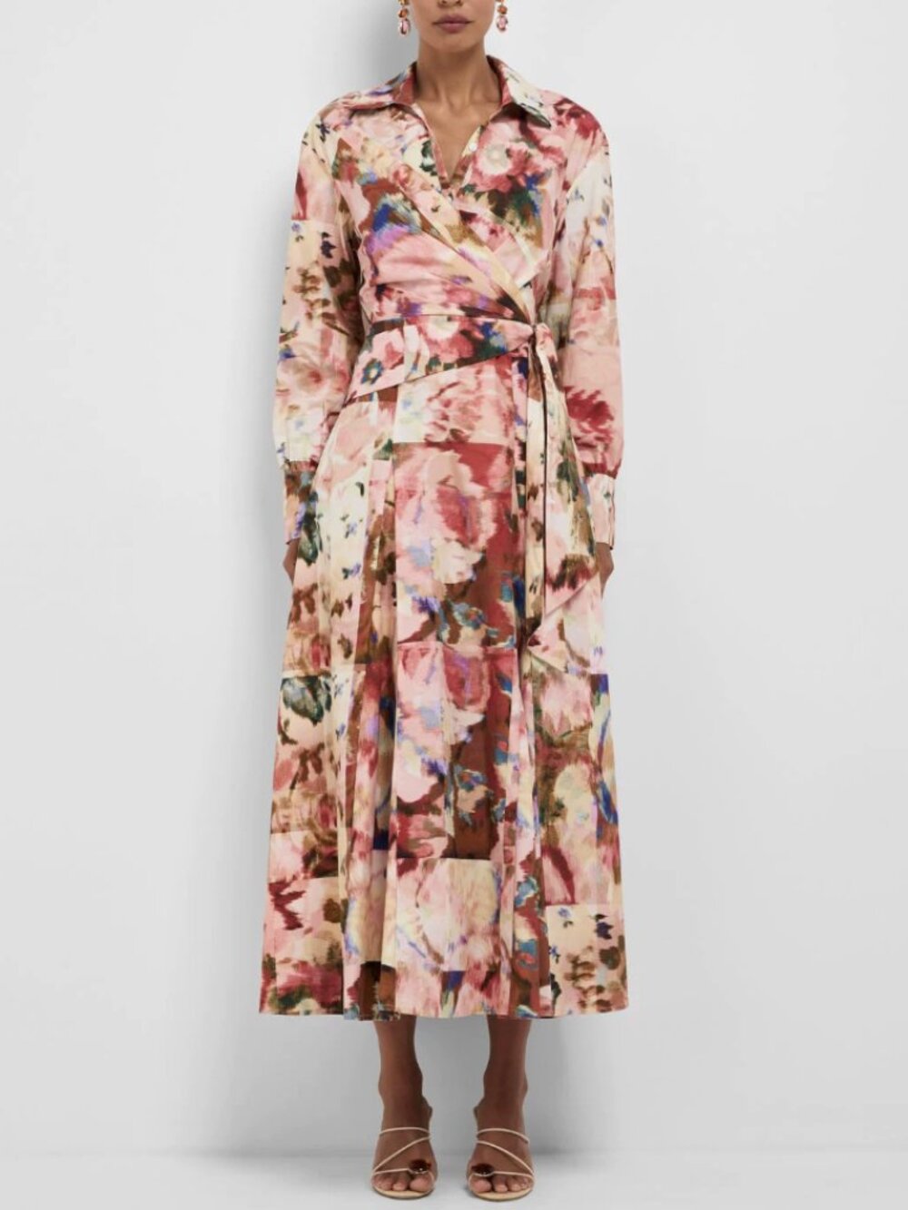 BEST Sheike Faye Shirt Midi Dress Floral Vacation Cocktail Cotton